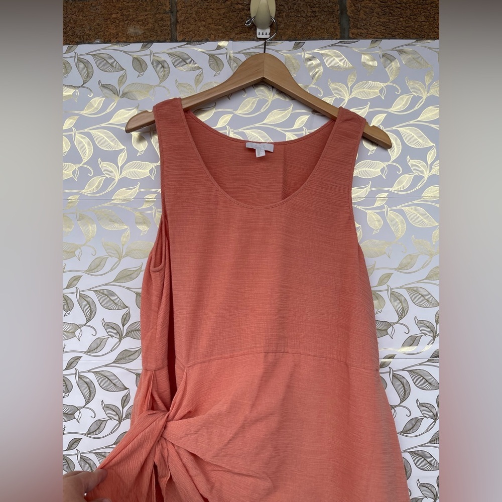 COS Terracotta Tie-Front Midi Dress | Minimalist Scandi Style | Size 12 - Picture 4 of 11